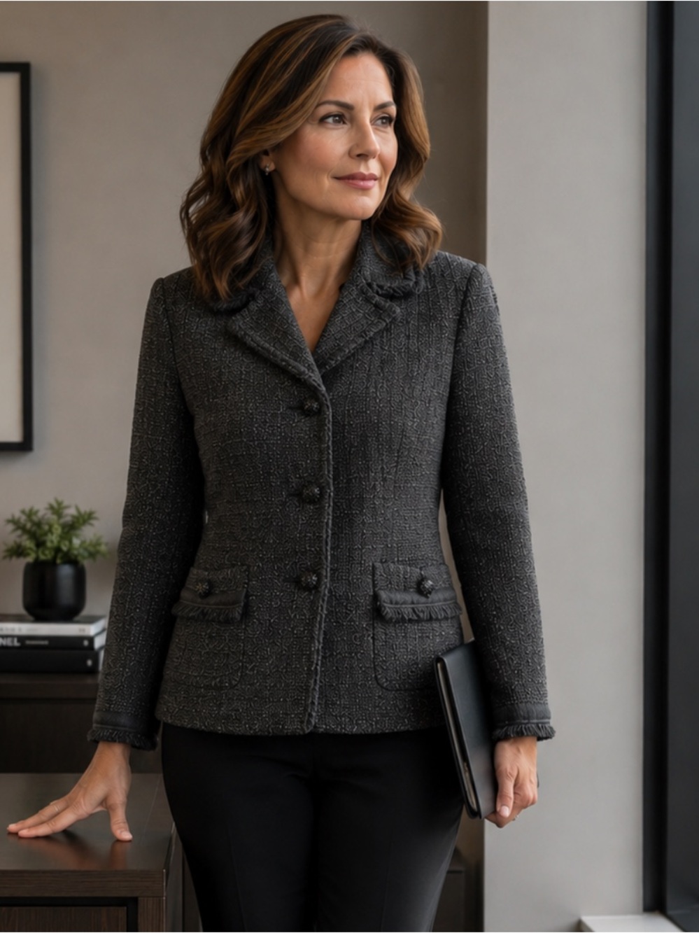 Talbots Charcoal Textured Blazer